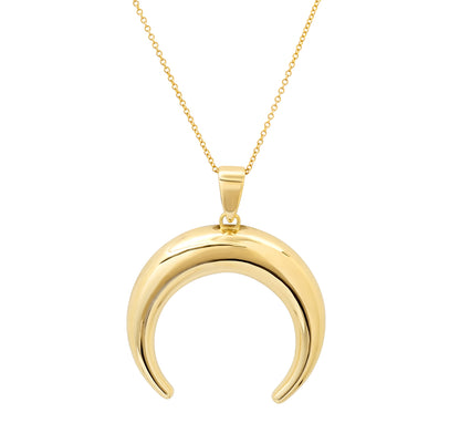 CRESCENT MOON MENOPAUSE gold pendant necklace featuring a crescent moon design on a delicate chain.