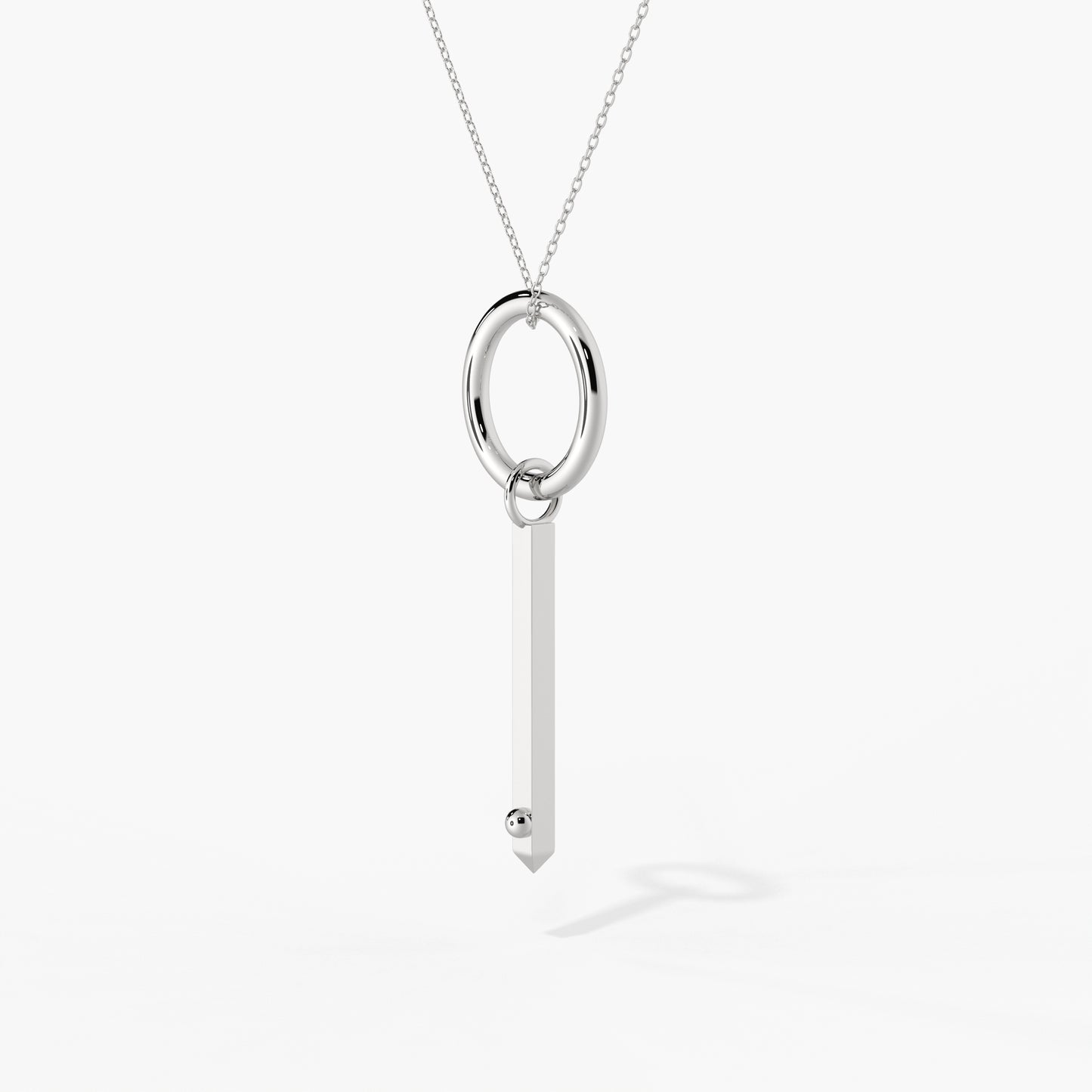ROSE THORN x Long Covid acupressure necklace featuring a sleek design in silver with a chain.