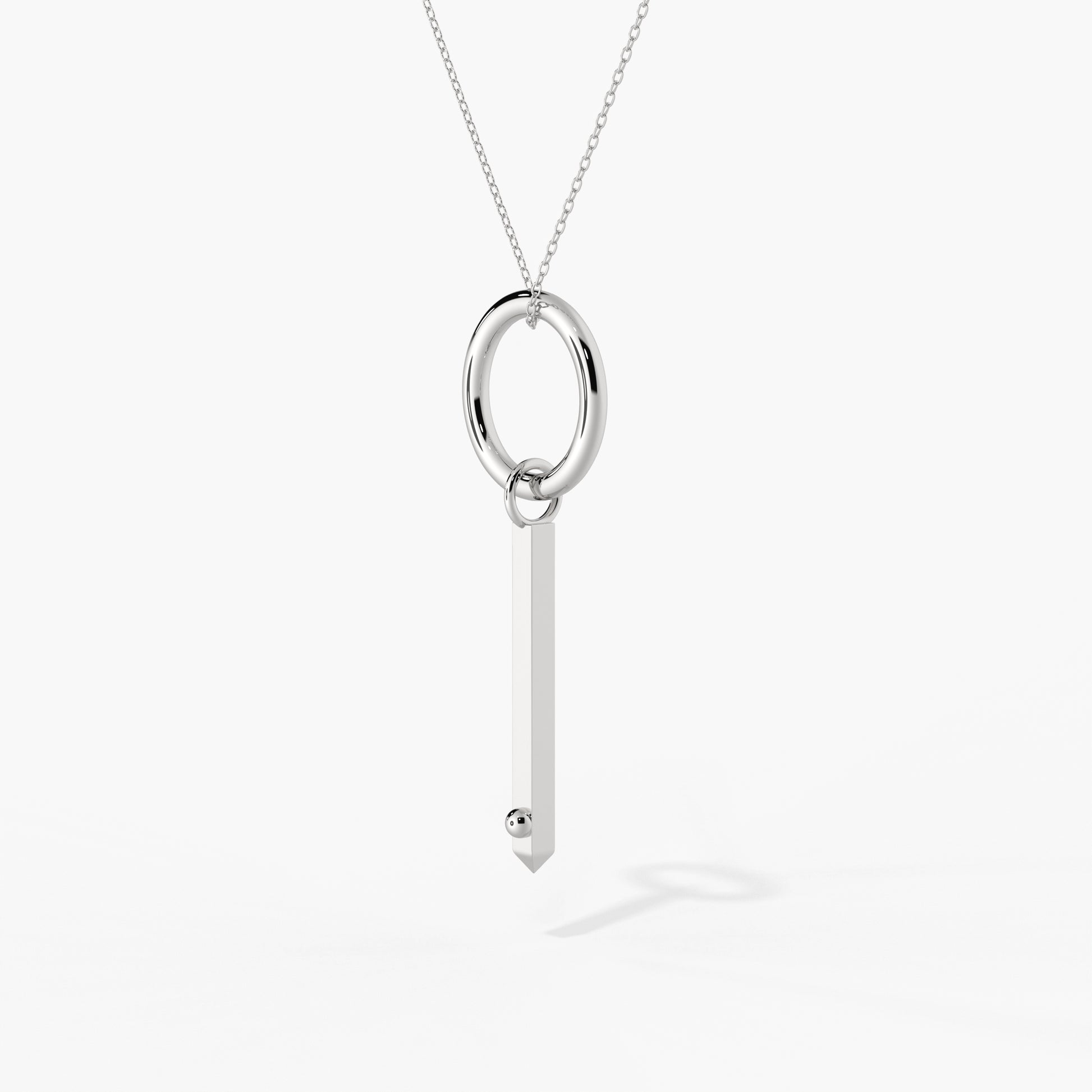 ROSE THORN x Long Covid acupressure necklace featuring a sleek design in silver with a chain.