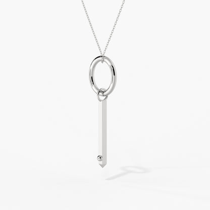 ROSE THORN x Long Covid acupressure necklace featuring a sleek design in silver with a chain.